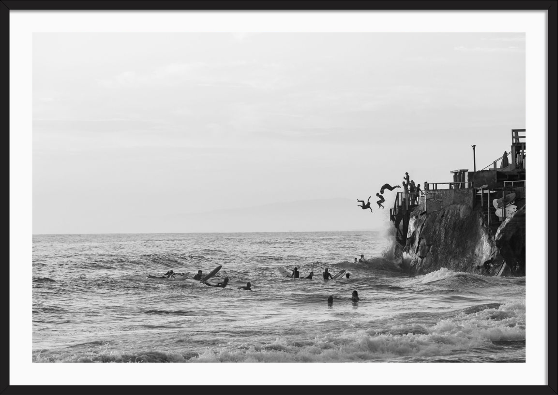 Surfs Up Encinitas Black and White