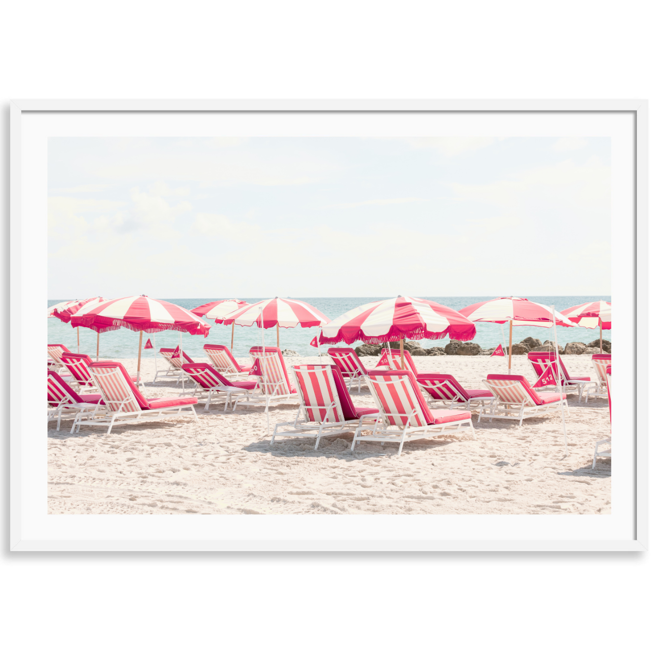 Pink Beach Umbrellas