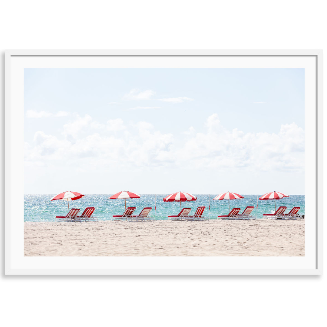 Miami Beach Red Umbrellas