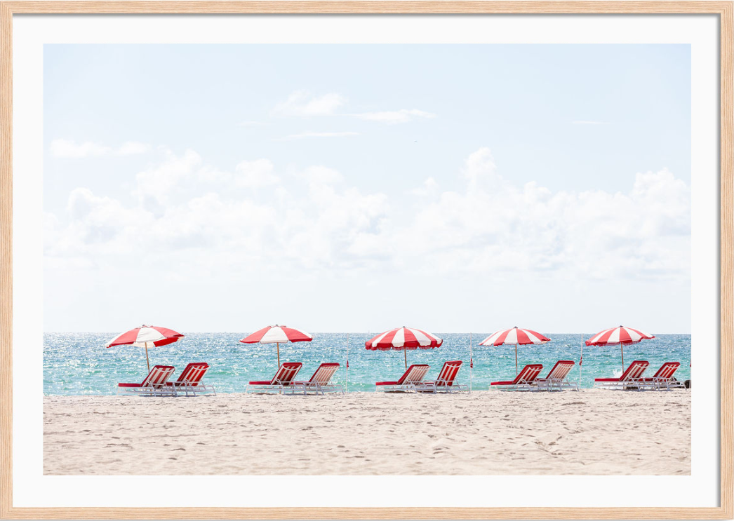 Miami Beach Red Umbrellas
