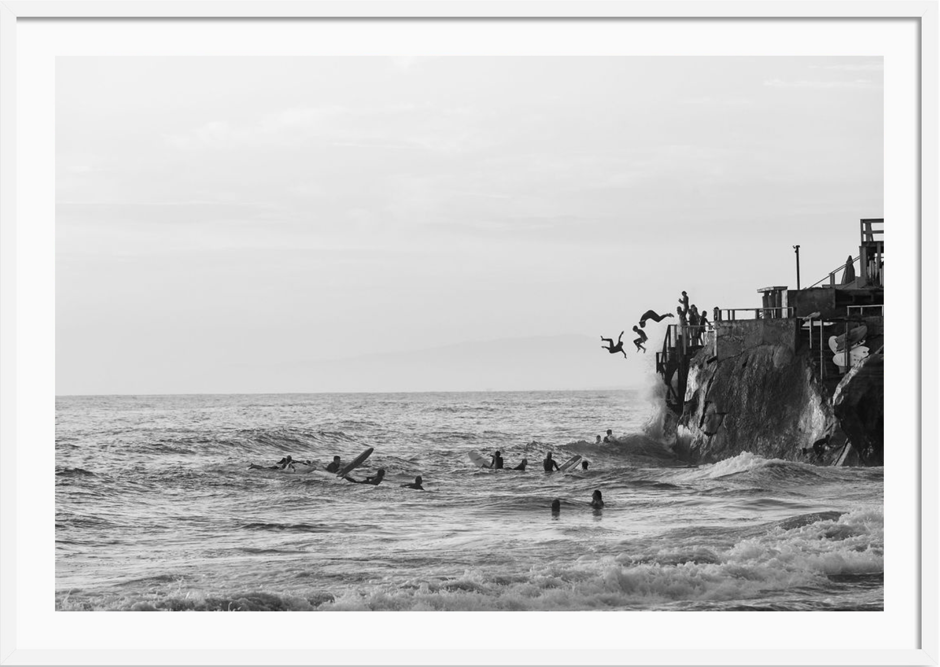 Surfs Up Encinitas Black and White