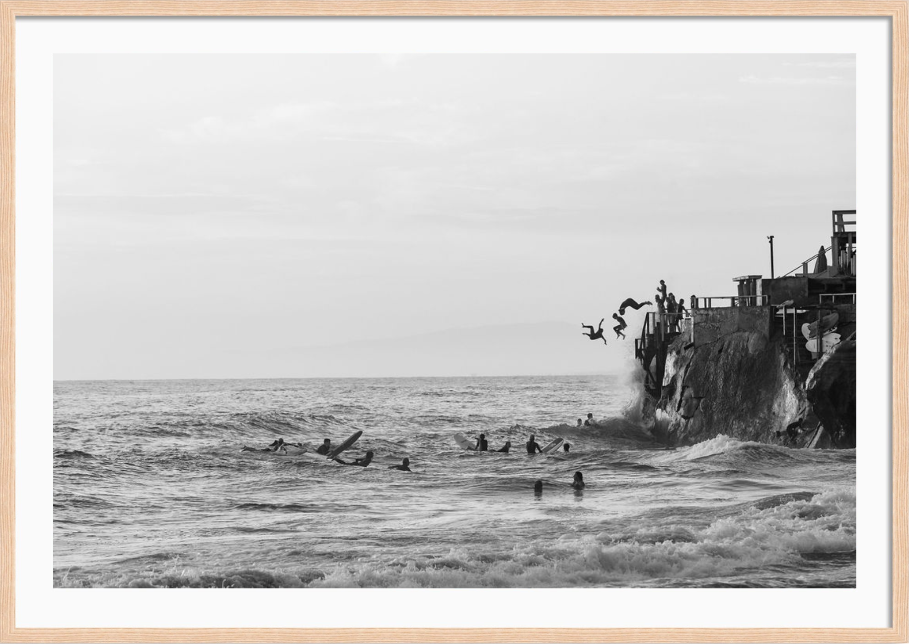 Surfs Up Encinitas Black and White