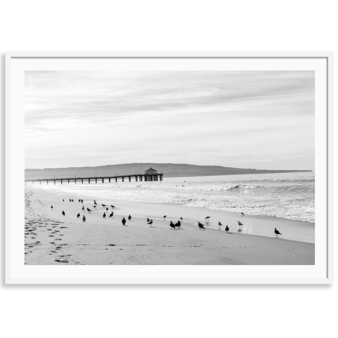 Manhattan Beach Pier Black and White