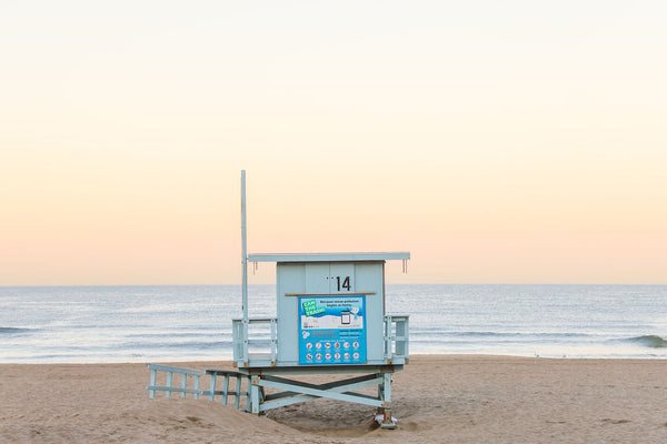 Manhattan Beach Lifeguard Tower | Framed Fine Art Print by Carly Tabak