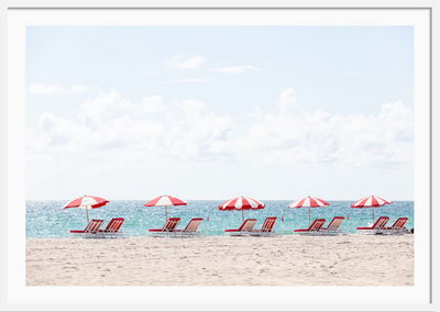 Miami Beach Red Umbrellas