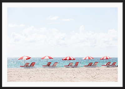 Miami Beach Red Umbrellas