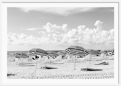Miami Beach Black and White Umbrellas