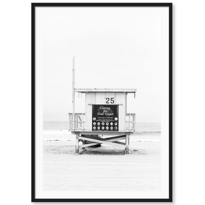 Santa Monica Lifeguard Tower Black and White